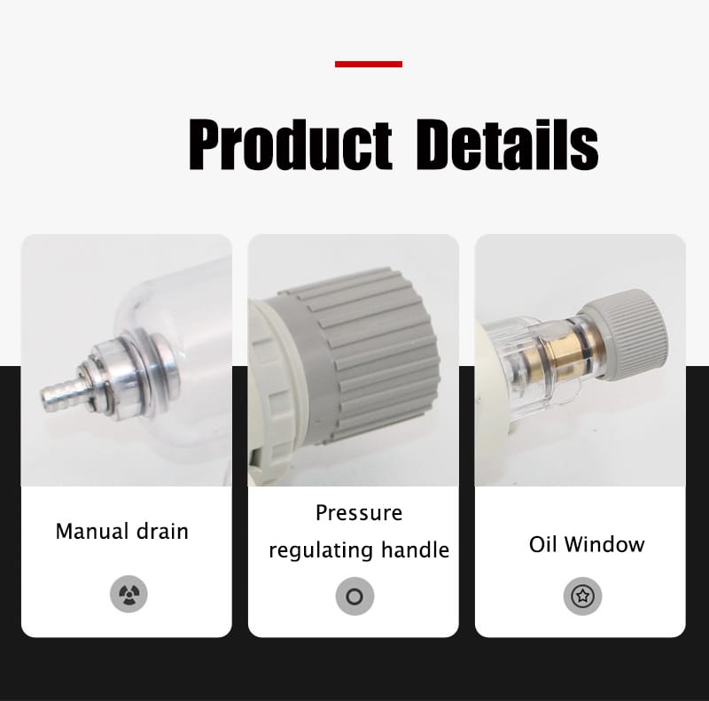Unitat pneumàtica Frl Filtre de pressió d'aire Regulador Lubricador Unitat de tractament de font d'aire (3)