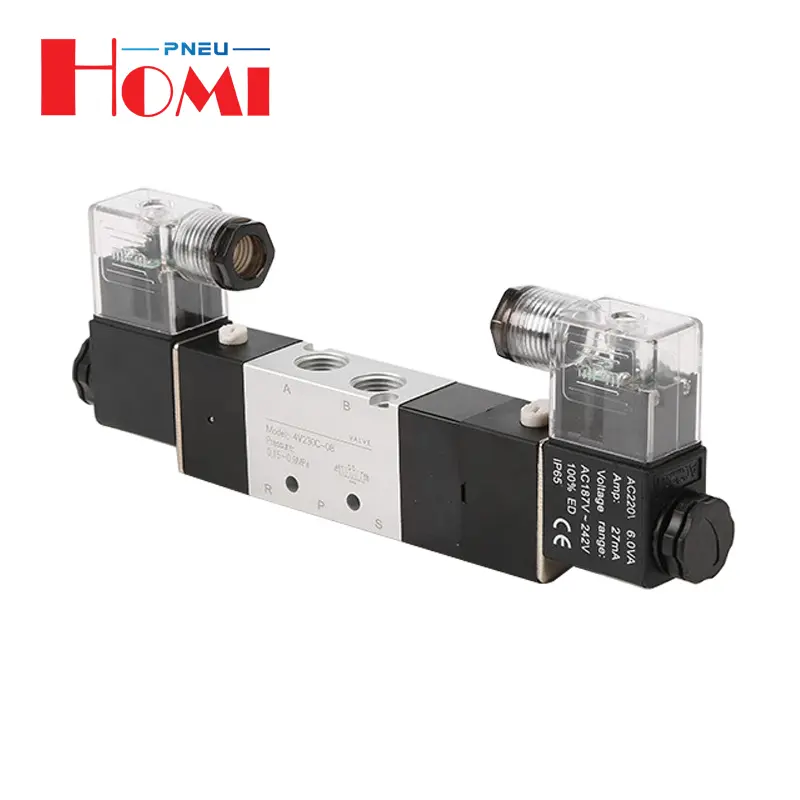 Three-Position Five-Way Pneumatic Solenoid Valve 4V230-08