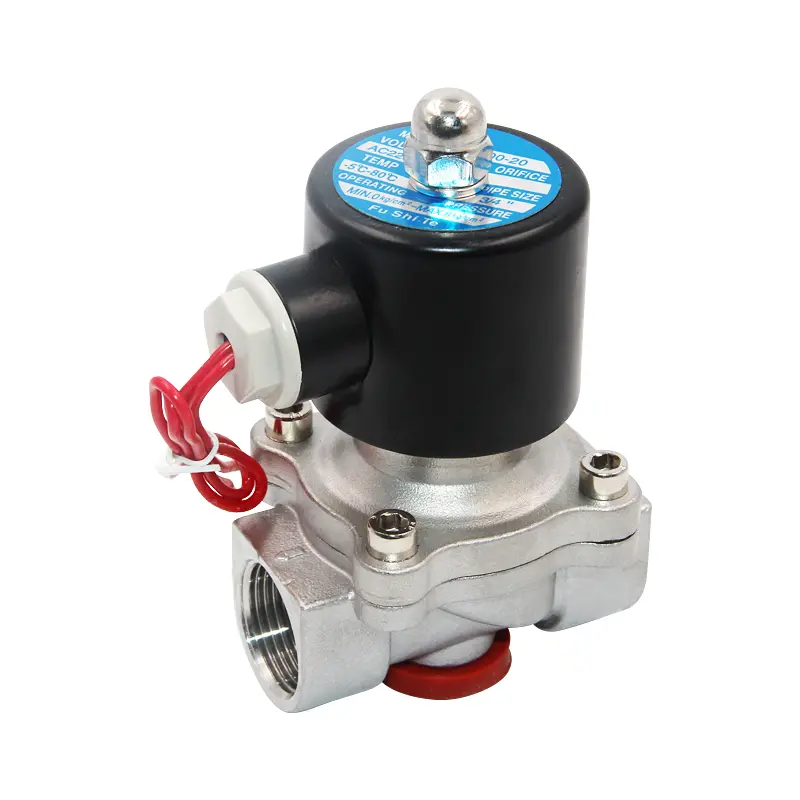 2S-250-25 Normally Closed Stainless Steel Direct-Acting Electric Solenoid Valve Pneumatic Valve DC12v 24v