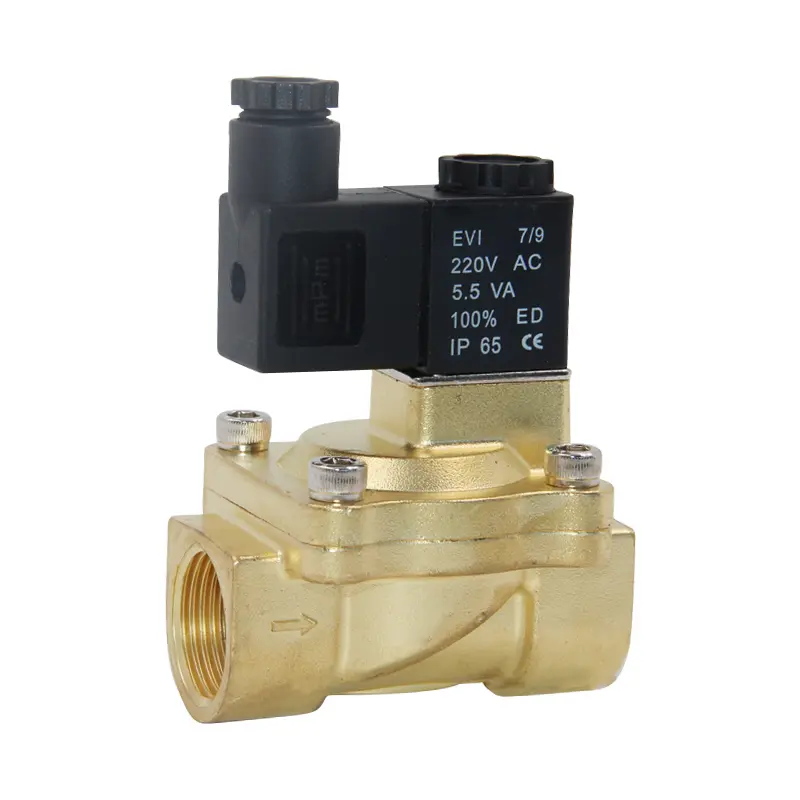 Hot Sale 2v Series 1/4 Npt Dc24v Brass Pneumatic Solenoid Valve