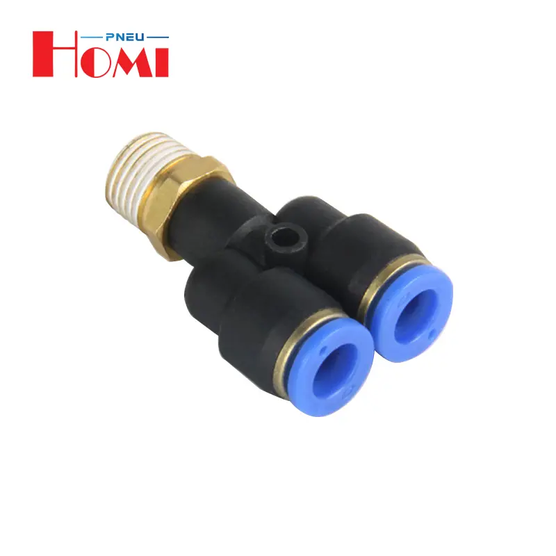 Pxy Threaded Tee Pneumatic Fitting Manufacturer Plastic Pneumatic Parts Bsp Thread Quick Push in Air Pipe Connector Hose Fitting