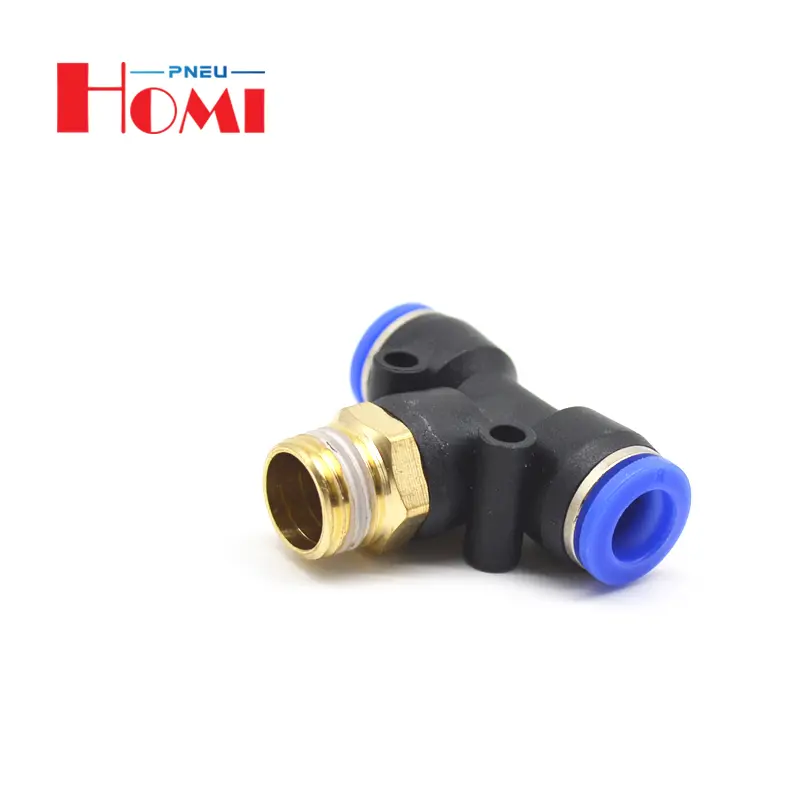 PB T Model Pneumatic Air Connector Quick Coupler10mm Male Branch Tee