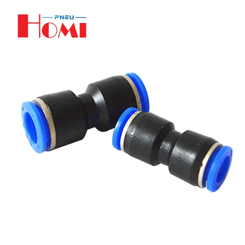 PU Series Straight 2 Way Plastic Pneumatic Fittings Quick Coupling Fitting Tube-to-Tube Push in Fitting