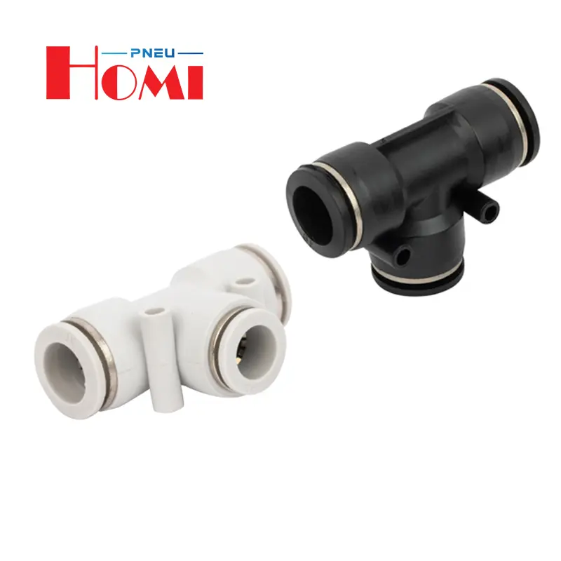 High Quality PET Push to Connect One Touch Fittings 3way Unequal One Touch Pneumatic Fitting