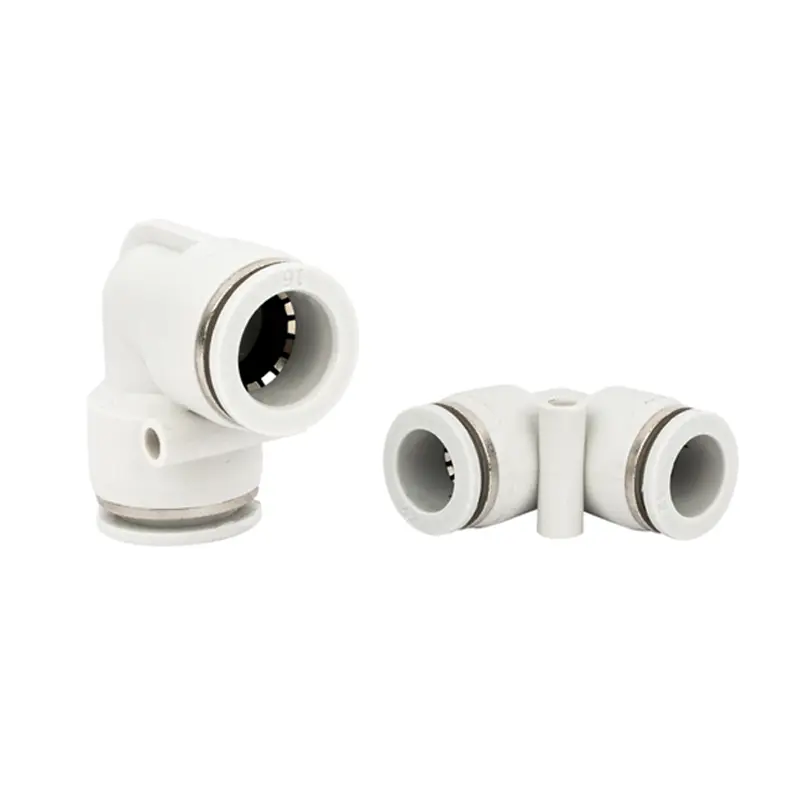 Pneumatic Fittings PV 90 Degree Elbow Union Black White 6 8 10 12 14 Air Push