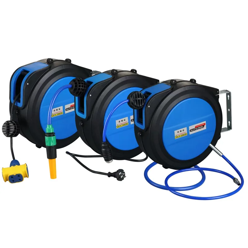 Retractable auto air hose reel wall mounted hose reel automatic telescopic device size 8*5